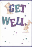There's a gentle exuberance in this North Finchley get well card, crafted to cheer someone through their healing journey. Centered amid a sea of creamy white, a soft teddy bear leans sweetly over the bold 'GET,' its fur illustrated with such richness you can almost feel its comforting embrace. Just below, a spirited puppy, ears floppy and tail poised for a wag, presses affectionately against the lively 'WELL,' all set in hues of indigo and teal that echo the vibrant character of North Finchley's High Road. Sprinkled around the cheerful pair, stars in layers of blue and purple provide a whimsical touch, mirroring the community's sense of hope and shared joys. The typography leaps playfully, bringing the positive message right to the fore-much like receiving a handpicked bouquet from a nearby florist. From the texture of the furry friends to the brightness of the bold, lively type, every element offers comfort, reassurance and the kind of thoughtful intention that Flowers North Finchley is trusted for across the area. Ideal for sending warmth and optimism, this card's gentle imagery and cheerful palette become a visual embrace for anyone on the mend in North Finchley.